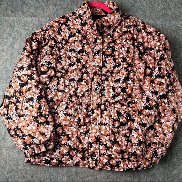 Social Standard Sanctuary Womens Floral Quilted Twill Jacket Sz M - Picture 1 of 10